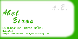 abel biros business card